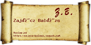 Zajácz Balázs névjegykártya